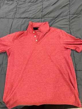 Johnston & Murphy Heathered Coral-Red Polo